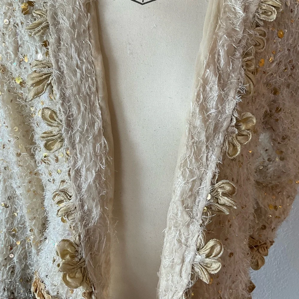 Sequined Cream Women's Blazer Jacket
